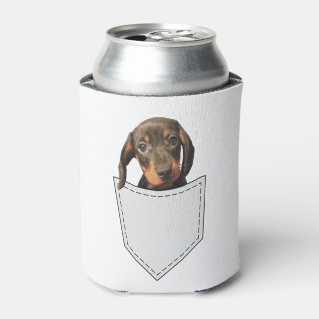 Pocket Dog Dachshund  Can Cooler (Can Front)