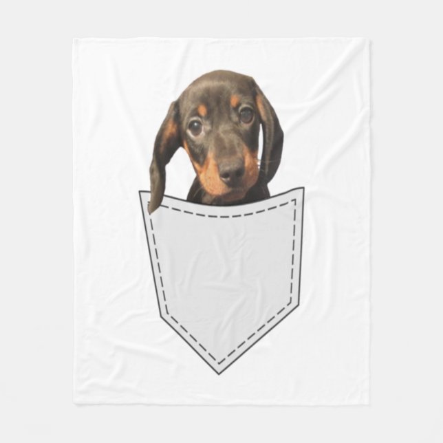 Pocket Dog Dachshund  Fleece Blanket (Front)