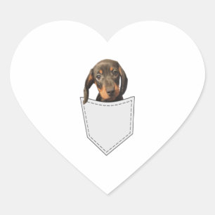 Pocket Dog Dachshund Heart Sticker