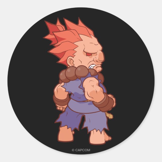 Pocket Fighter Akuma 2 Classic Round Sticker (Front)
