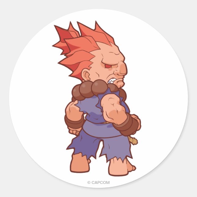 Pocket Fighter Akuma 2 Classic Round Sticker (Front)