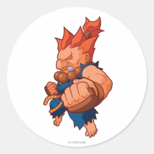 Pocket Fighter Akuma Classic Round Sticker