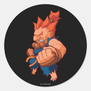 Pocket Fighter Akuma Classic Round Sticker