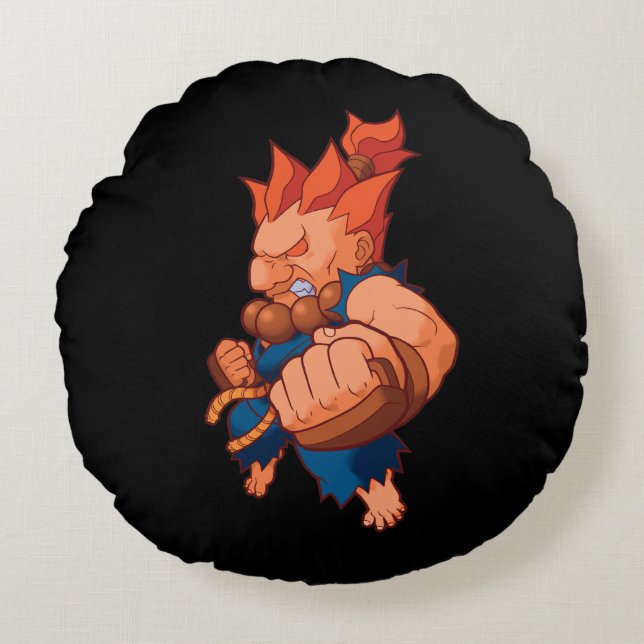 Pocket Fighter Akuma Round Pillow (Front)