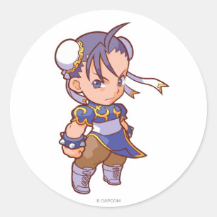 Pocket Fighter Chun-Li 2 Classic Round Sticker