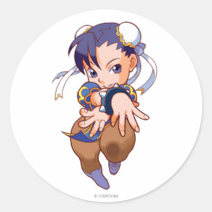 Pocket Fighter Chun-Li Classic Round Sticker