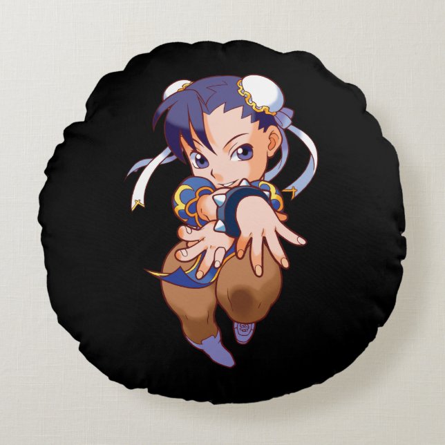 Pocket Fighter Chun-Li Round Pillow (Front)