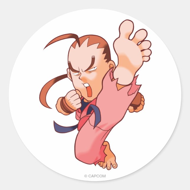 Pocket Fighter Dan 2 Classic Round Sticker (Front)