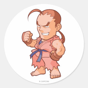 Pocket Fighter Dan Classic Round Sticker