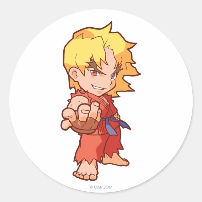 Pocket Fighter Ken 2 Classic Round Sticker (Front)