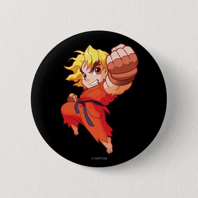 Pocket Fighter Ken 2 Inch Round Button (Front)