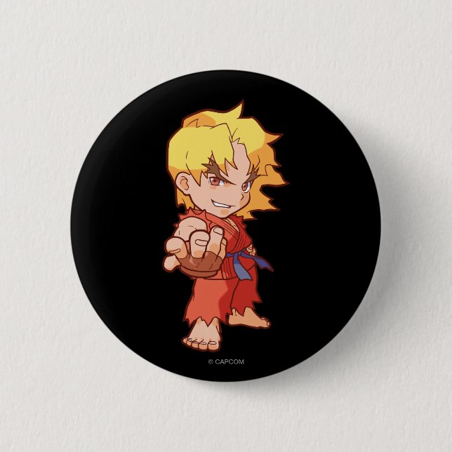 Pocket Fighter Ken 2 Inch Round Button (Front)