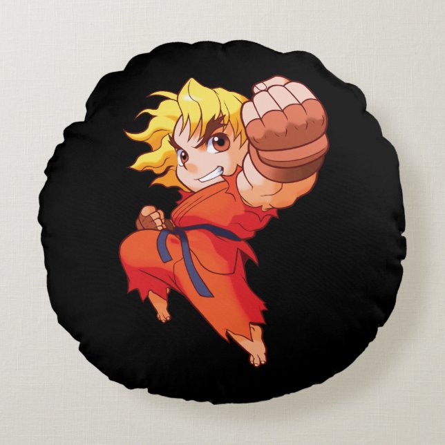 Pocket Fighter Ken Round Pillow (Front)