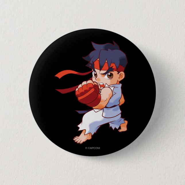 Pocket Fighter Ryu 2 2 Inch Round Button (Front)