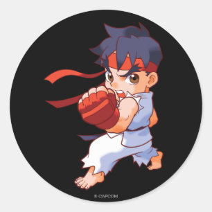 Pocket Fighter Ryu 2 Classic Round Sticker