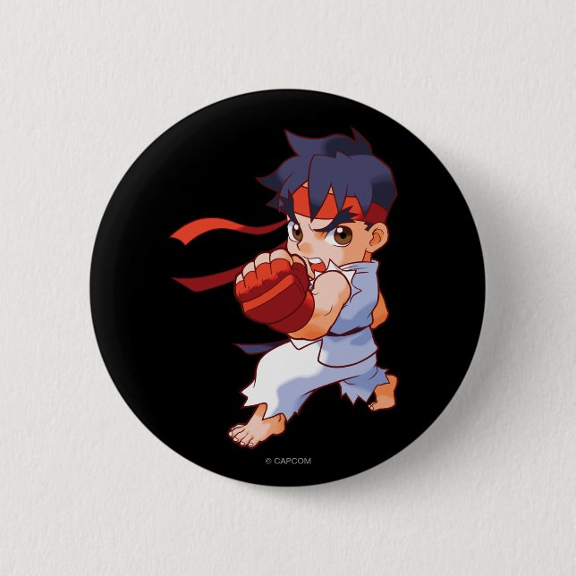 Pocket Fighter Ryu 2 Inch Round Button (Front)