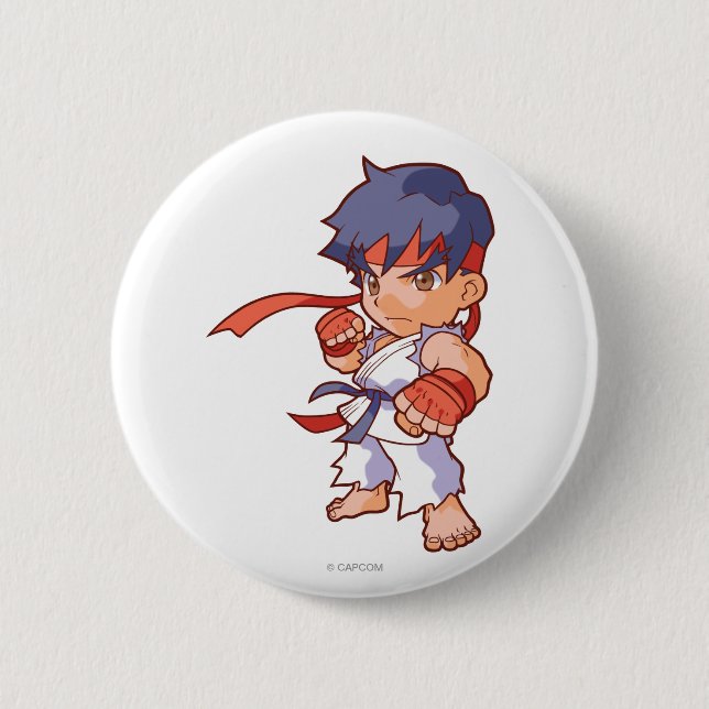 Pocket Fighter Ryu 2 Inch Round Button (Front)