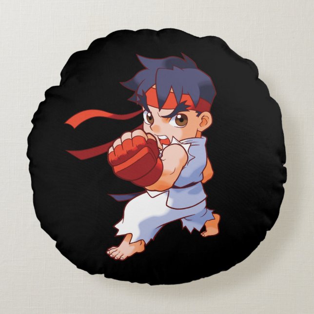 Pocket Fighter Ryu 2 Round Pillow (Front)