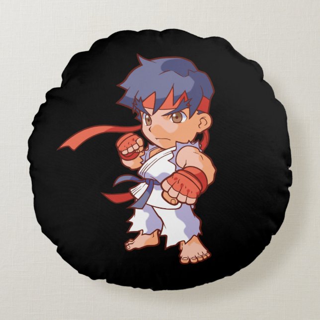 Pocket Fighter Ryu Round Pillow (Front)