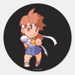 Pocket Fighter Sakura Classic Round Sticker
