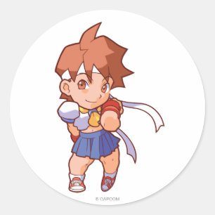 Pocket Fighter Sakura Classic Round Sticker