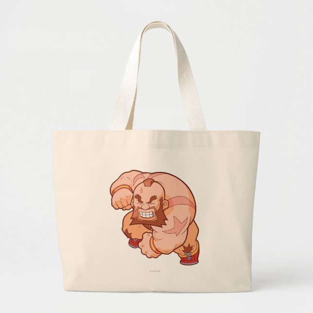 Pocket Fighter Zangief 2 Large Tote Bag (Front)