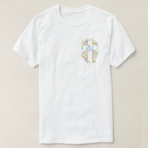 Pocket Floral Cross He is Risen Easter Unisex