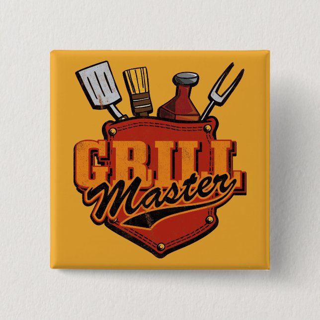 Pocket Grill Master 2 Inch Square Button (Front)