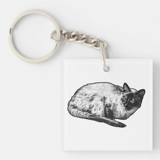 Pocket halftone calm keychain (Front)