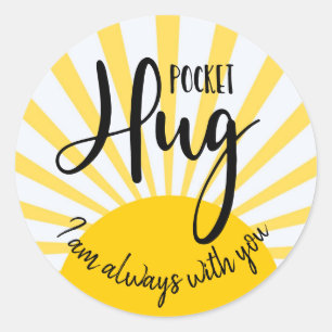 pocket hug I am always with you covid-19 lockdown Classic Round Sticker