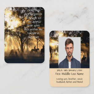 Pocket Keepsake Memorial Morning Sunshine Horses Business Card