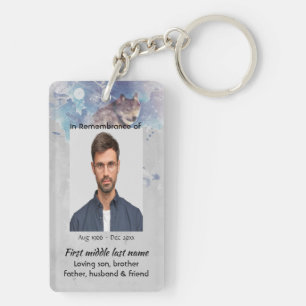 Pocket Keepsake Memorial Remembrance Wolf Keychain