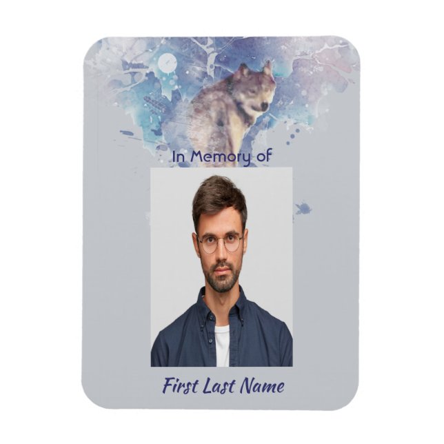  Pocket Keepsake Memorial  Wolf Looking Back Magnet (Vertical)