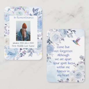 Pocket Keepsake Remembrance Memorial Hummingbird  Business Card