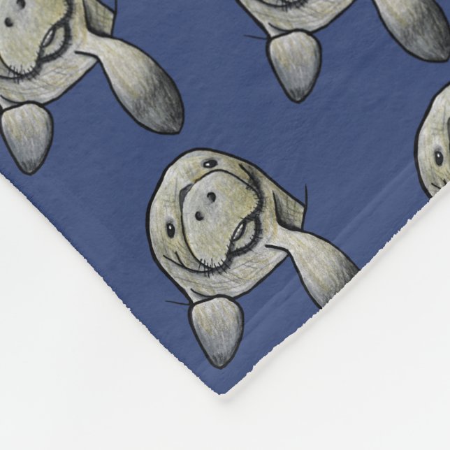 Pocket Manatee KiniArt Fleece Blanket (Corner)