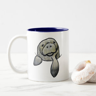 Pocket Manatee KiniArt Two-Tone Coffee Mug