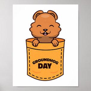 Pocket Meme Groundhog Day 2023 Funny Groundhog Lov Poster