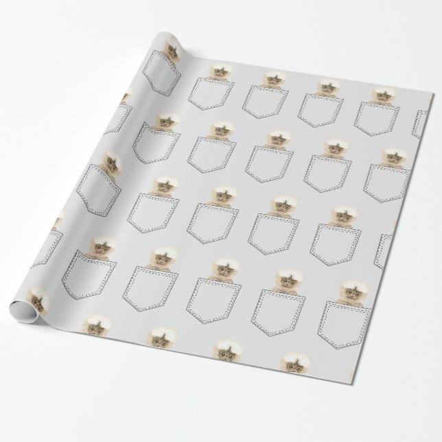 Pocket Monkey Art Wrapping Paper (Unrolled)