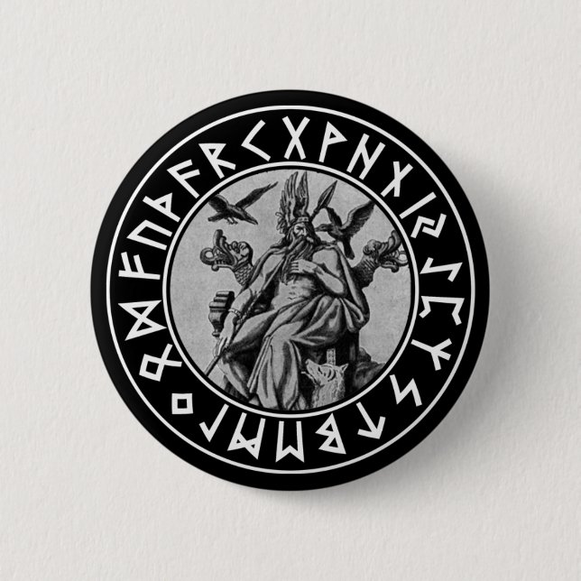 pocket Odin Shield on Blk 2 Inch Round Button (Front)