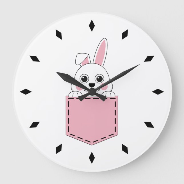 Pocket Pet Bunny Large Clock (Front)