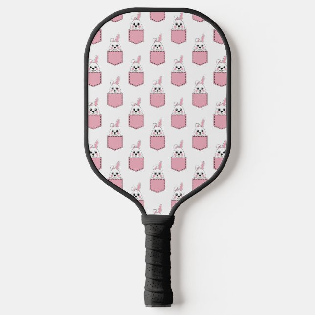 Pocket Pet Bunny Pattern Pickleball Paddle (Front)