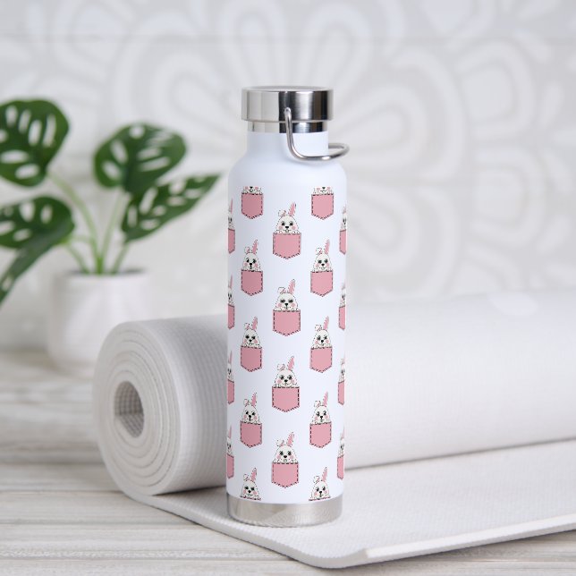 Pocket Pet Bunny Pattern Water Bottle (Yoga)