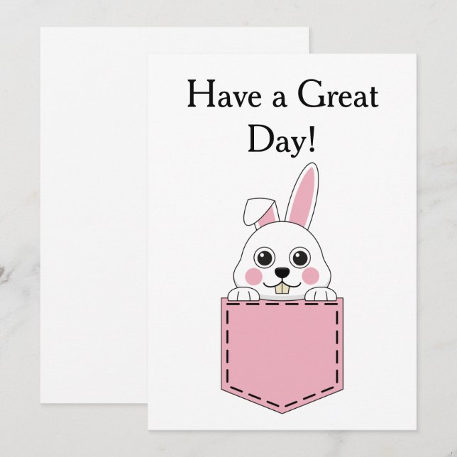 Pocket Pet Bunny Personalize Holiday Card (Front/Back)