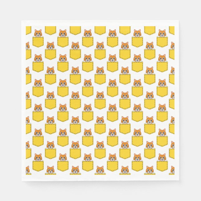 Pocket Pet Cat Pattern Napkin (Front)