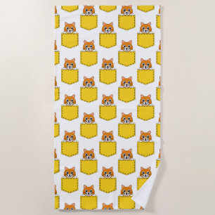 Pocket Pet Cat Personalize Beach Towel