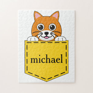Pocket Pet Cat Personalize Jigsaw Puzzle