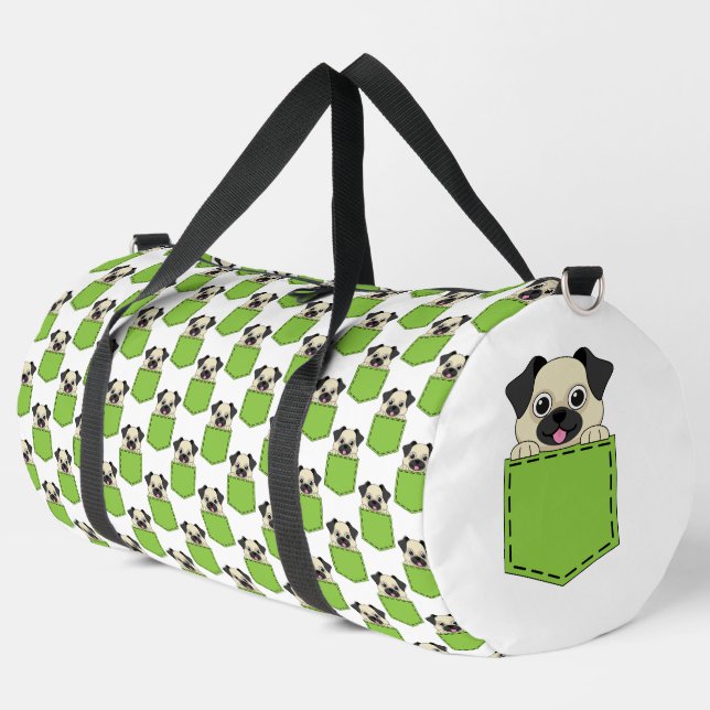 Pocket Pet Dog Pattern Duffle Bag (Left Corner)