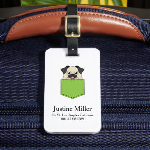 Pocket Pet Dog Personalize Luggage Tag