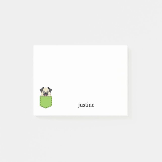 Pocket Pet Dog Personalize Post-it Notes (Front)