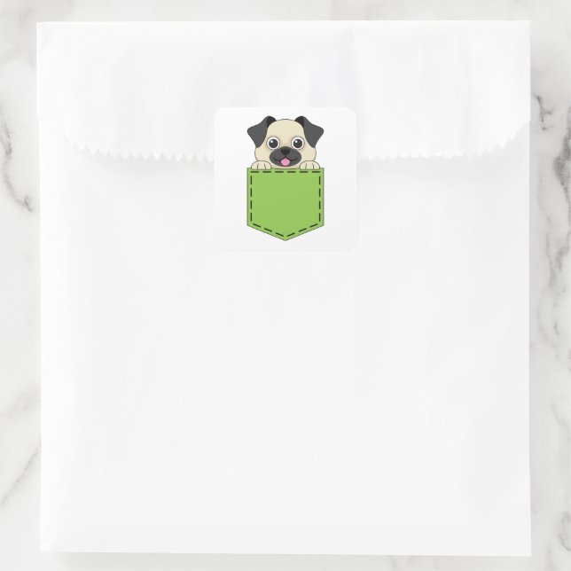 Pocket Pet Dog Personalize Square Sticker (Bag)